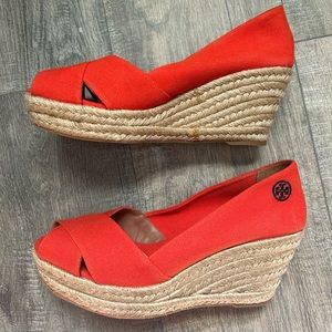 Tory Burch Orange Espadrilles